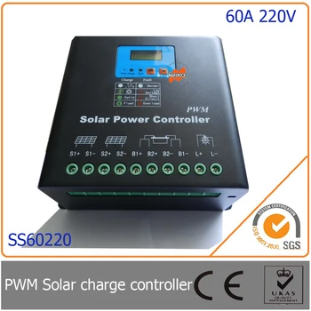 

60A 220V PWM Solar Charge Controller with LED&LCD Display, Auto-Identification Voltage, MCU design with excellent performance