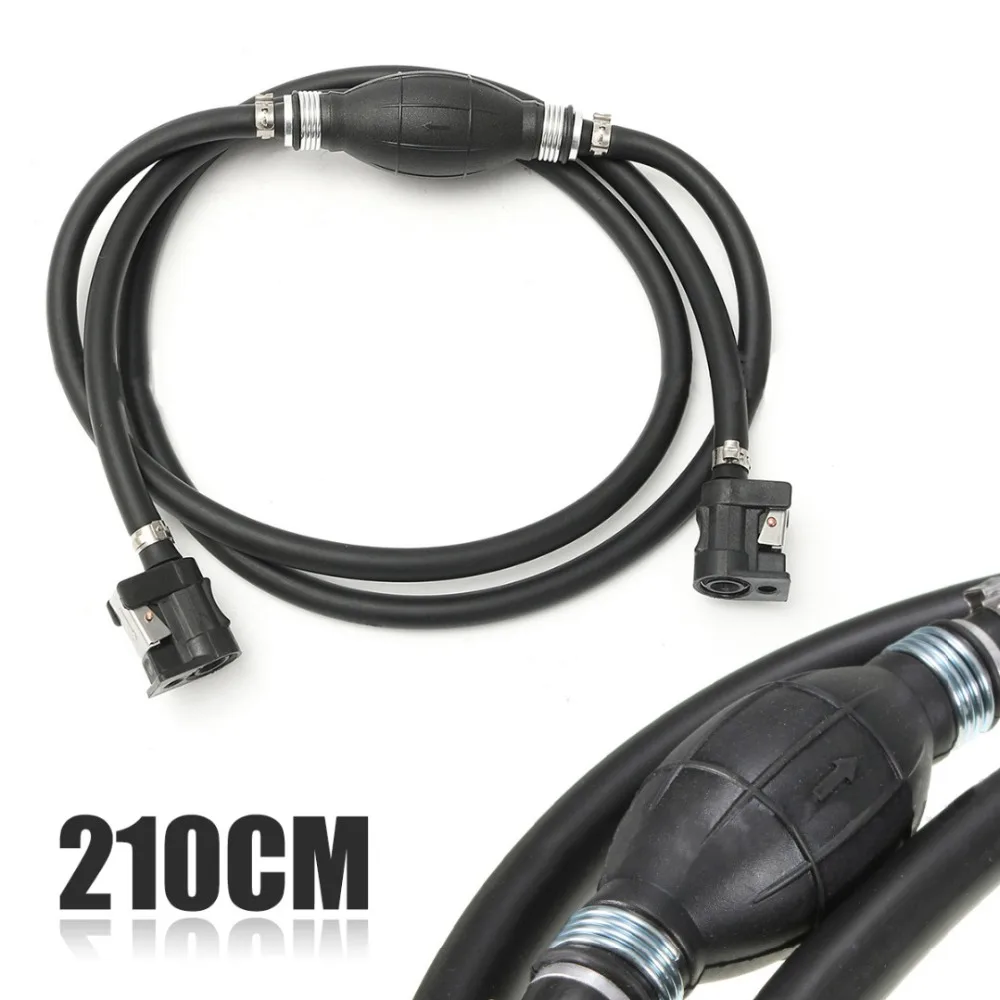 

1pcs 2.1M Fuel Line Hose Outboard Boat Engine Petrol Tank Connectors Kit Black for Fuel Filter