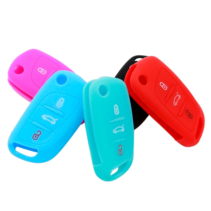 

1Pc 3 Button Silicone Case Cover For Citroen C1 C2 C3 C4 C5 DS3 DS4 DS5 DS6 Car Remote Flip Key Shell Blank For Protector