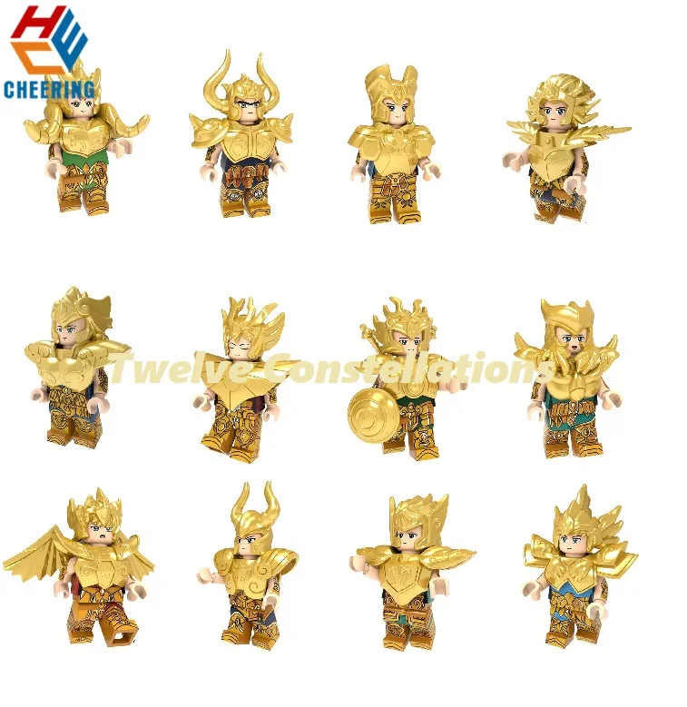 

One Set Wholesales Plastic Toys Saint Seiya Building Block Twelve Constellations Modles For Kid Toy PG8212 PG8213