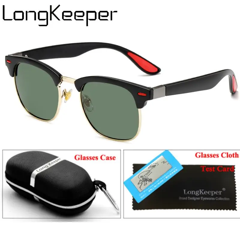 Classic Men Polarized Sunglasses With gift case Luxury Semi Rimless Sun Glasses Women Male Driving Goggles UV400 Gafas De Sol