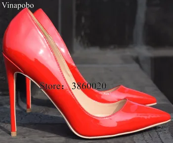 

Women shoes 8/10/12cm High Heels Women Pumps Sexy Ladies Shoes Pointed Toe Classic Red Party Wedding shoes women Plus size 35-4