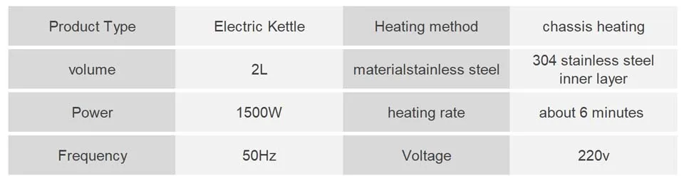 2Л большой емкости, электрический чайник для воды, автоматическая защита, 304 нержавеющая сталь, внутренний слой, чайник для быстрого кипячения воды