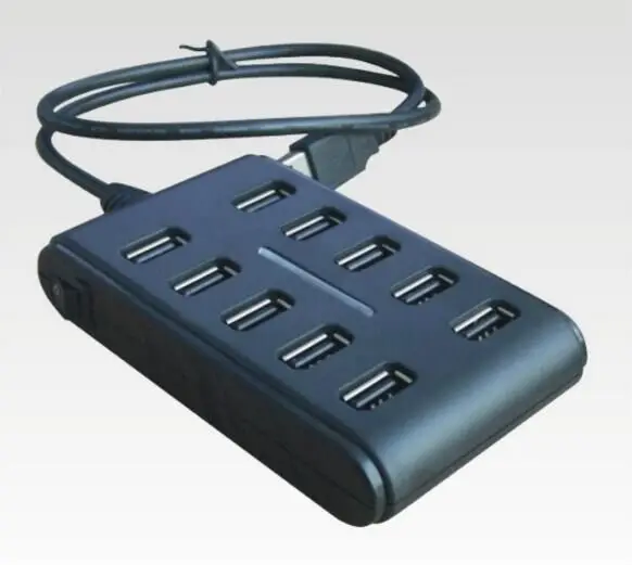 

10 Port Hi-Speed USB 2.0 Hub + Power Adapter for PC Laptop Computer mice keyboard External drives use USB HUB 2.0