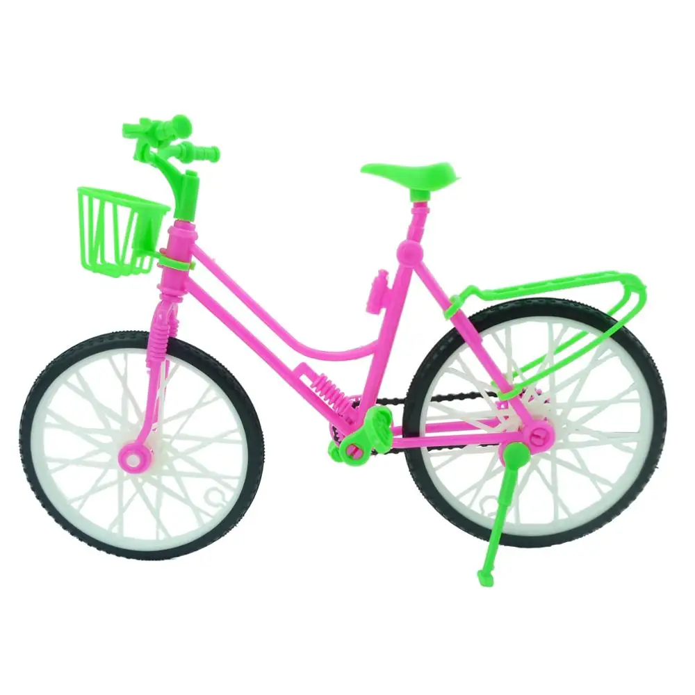 1 Pcs High Quality Plastic Fashion Pink Bike With Basket Detachable For