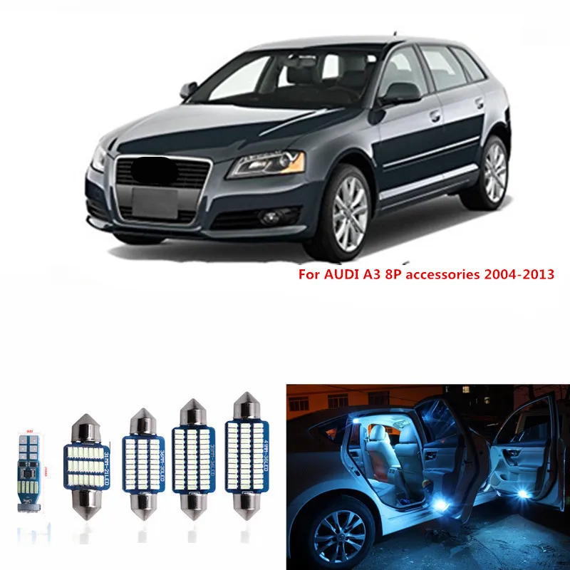 

12pcs Canbus Error Free LED Interior Light Kit Package for AUDI A3 8P accessories 2004-2013 Dome Reading lights white ice blue