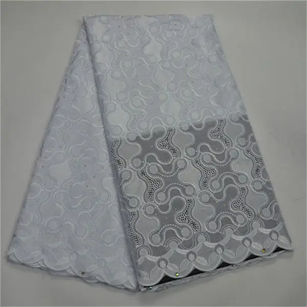 

African Cotton Swiss Voile Lace Fabric High Quality Stones Swiss Voile Lace In Switzerland cotton African lace for lady-30