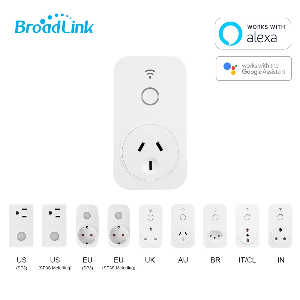 

AU Wifi Smart Socket WiFi Outlet BroadLink SP Plug Works with Alexa(Echo,Echo Dot), Google Home, Remote Control Timer