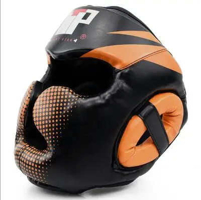 Хорошее черное боксерское обучение Санда Защитное снаряжение шлем закрытый шлем для смешанных боевых искусств UFC Муай Тай бои Защитное снаряжение защита головы - Цвет: orange