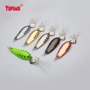 

YAPADA Spoon 015 Gossip 10g/15g Treble HOOK+Feather+Sequins Multicolor 49mm/54mm Metal Spoon Fishing Lures