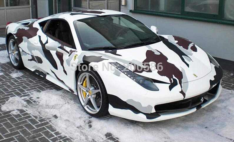 

Military Snow Camo Vinyl Sticker Snow Camouflage Vinyl Sheet Truck Wrap Car Decal Camo Film Air Release Size 1.52*30m/Roll