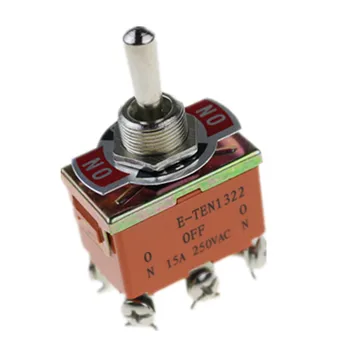 

1pcs E-TEN1322 6-Pin Toggle DPDT 6P3T ON-OFF-ON Switch 15A 250V Mini Switches