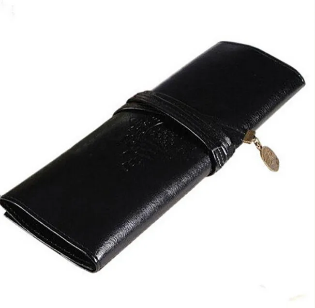 Мода Ретро Винтаж Карандаш Чехол рулон кожаный Косметический Карандаш Чехол пакет кошелек сумка для школы