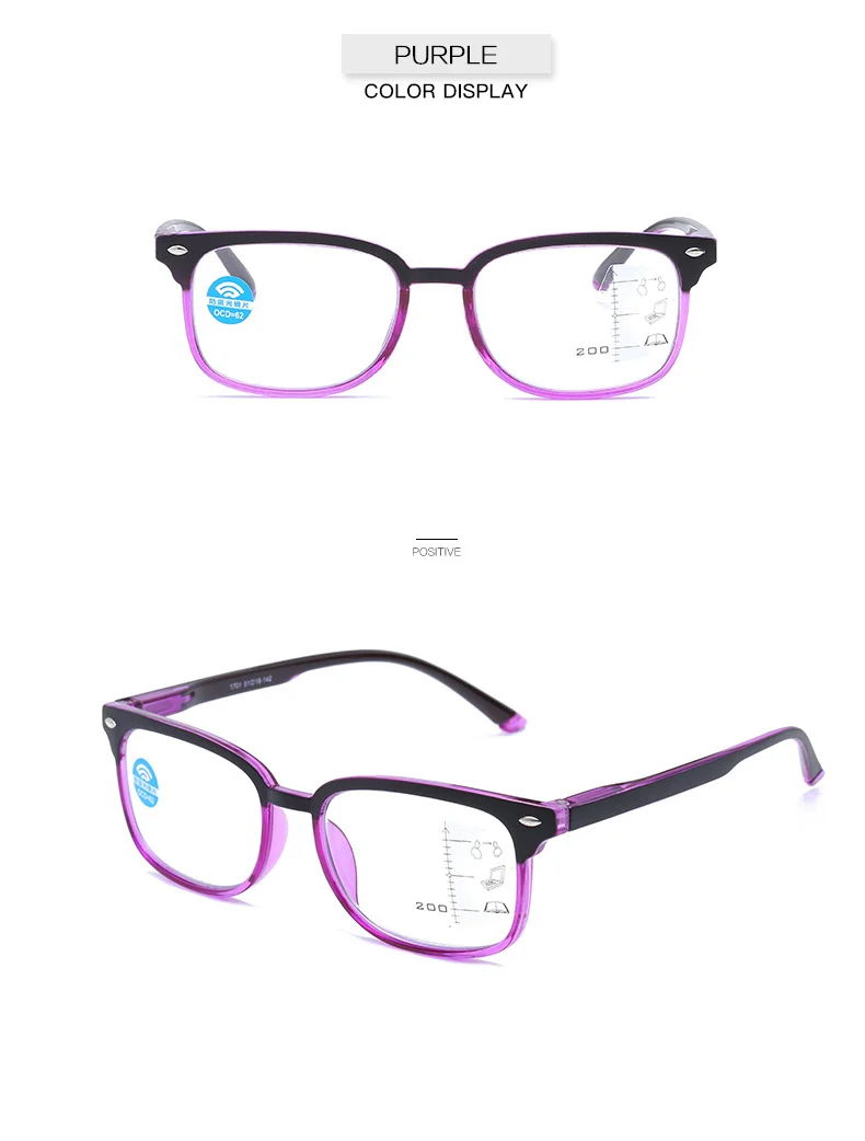 Женские многофокальные прогрессивные очки для чтения, мужские анти-синий светильник, женские оптические очки по рецепту, диоптрия пресбиопии+ 1,5