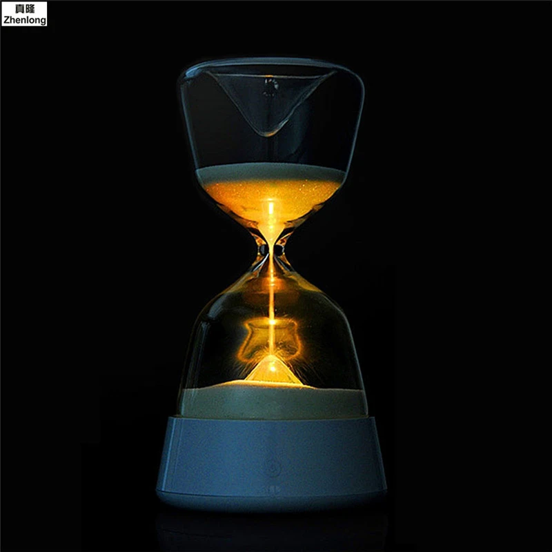 Night light Romantic Colorful Sandglass Decor Lamp Gift 15Minute Hourglass Timer 