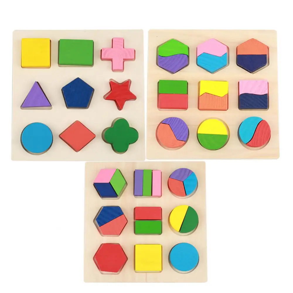 Деревянный, детский в виде геометрических фигур, развивающие Обучающие игрушки головоломки игрушки Монтессори Дошкольное Раннее Образование головоломки игрушки для детей
