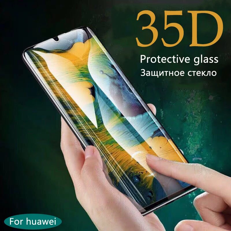 

35D Protective glass on for Huawei P30 P10 P20 lite pro Tempered glass on for Huawei mate 20 10 lite Pro Screen protector Curved