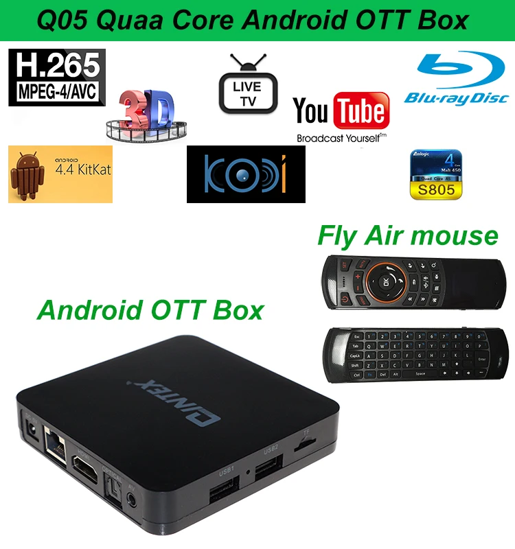 4k Media Player Amlogic S805 Quad Core Android Tv Box Full Hd 1080p