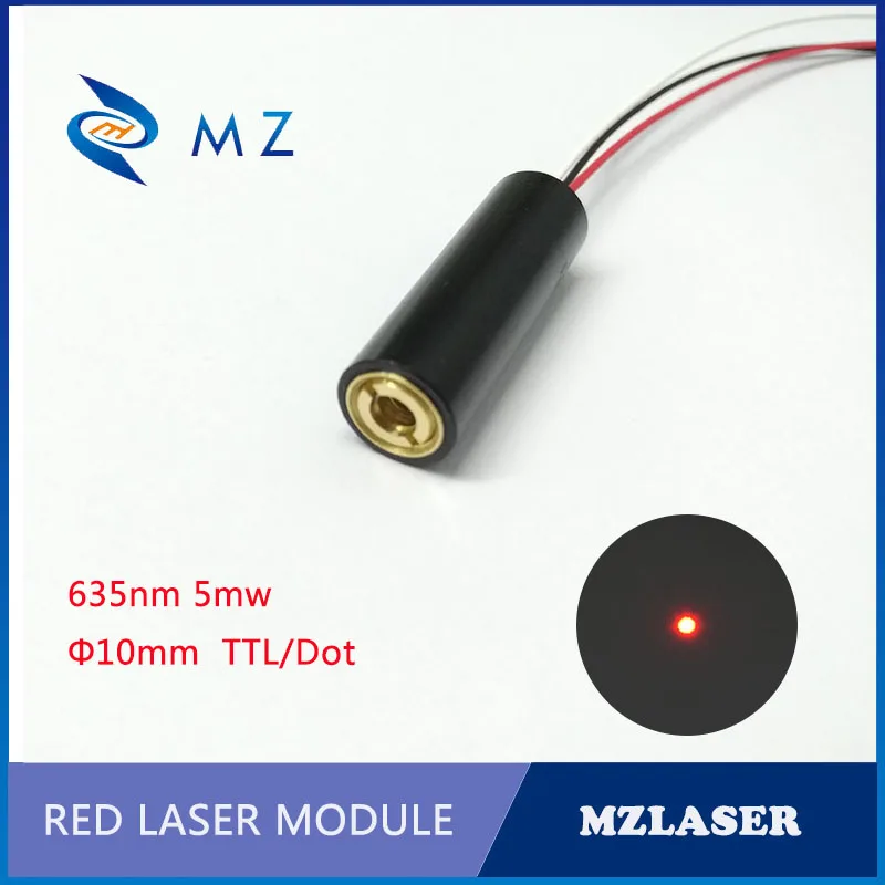 

Adjustable light spot laser module 635nm 5mw Industrial APC Drives TTL Red dot Laser Module