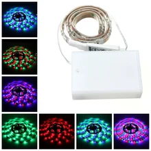 Led Strip Light Waterproof IP65 2m/1.5m/1m/0.5m 5050 SMD RGB/Warm/Cool LED Flexible Strip Tape String Lamp Battery Powered