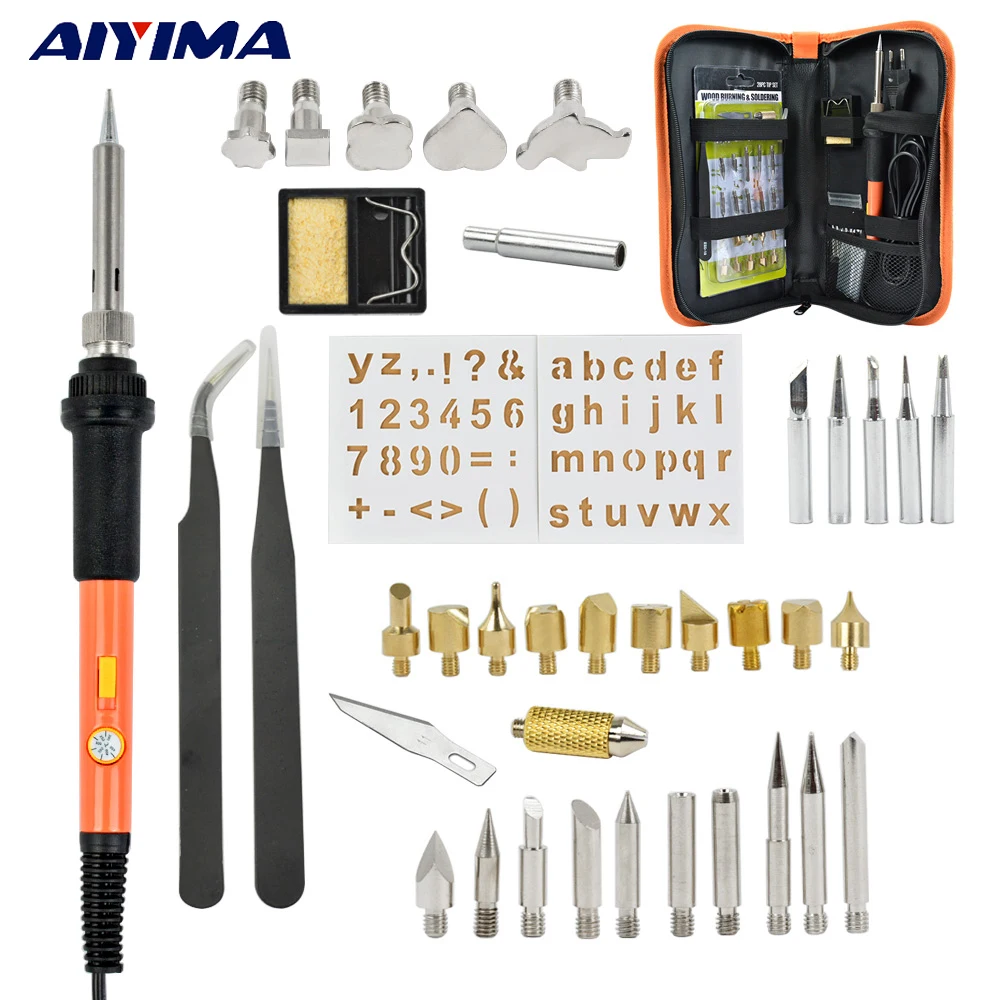 AIYIMA Adjustable Wood Burning Pen Set Soldering Iron Carving