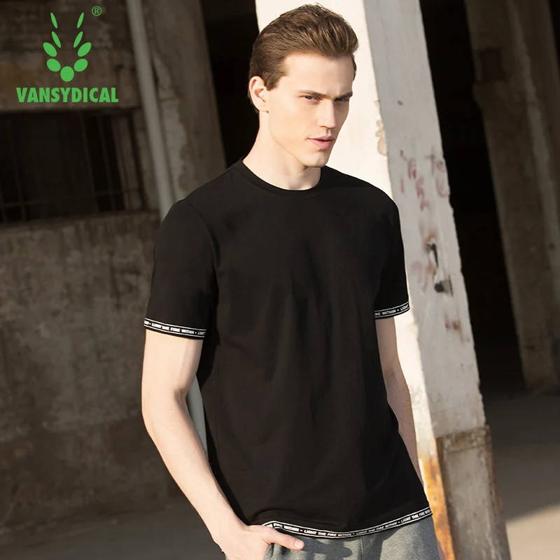 

Vansydical Quick Dry Running Shirts Men Fitness Gym Tops Soccer Jerseys with Letter Printed