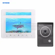 DIYSECUR 7inch Video Intercom Video Door Phone 700TV Line IR Night Vision HD Camera for Home Office Factory White 1V2