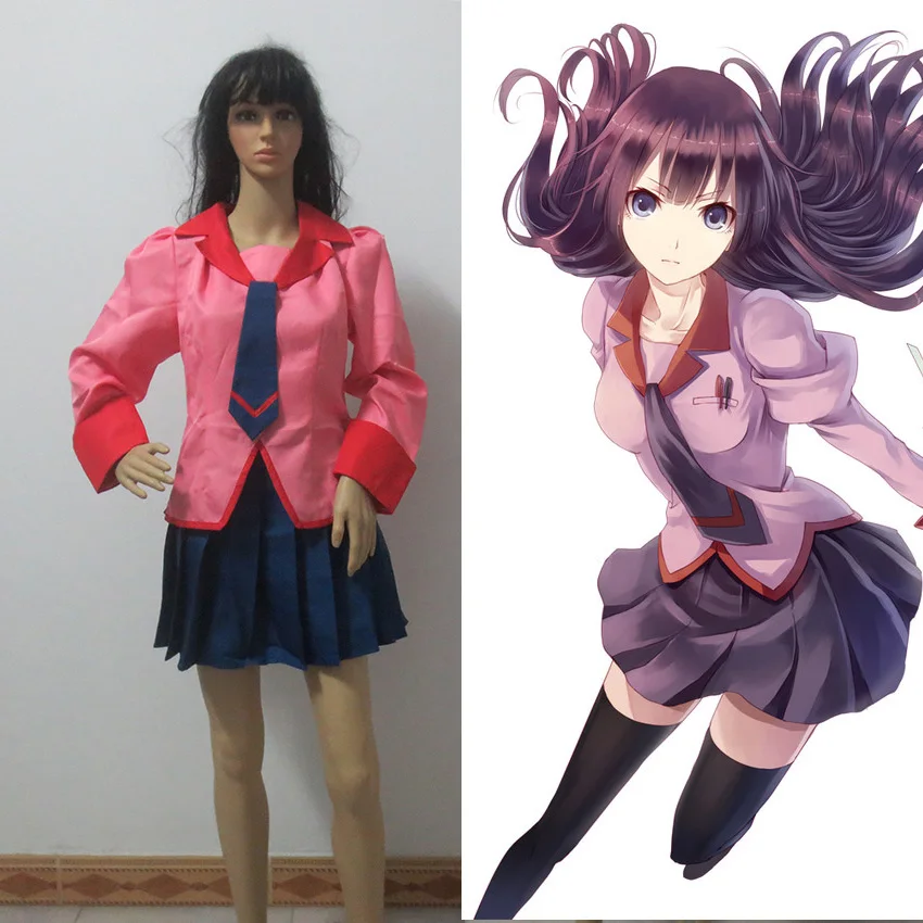 Monogatari Nisemonogatari Bakemonogatari Hitagi Senjougahara Cosplay Costume