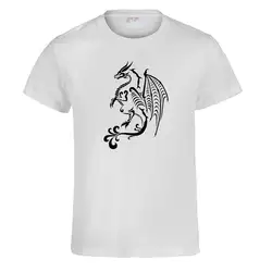 Азиатский Дракон Удачи облегающая футболка повседневные летние топы с круглым вырезом и короткими рукавами