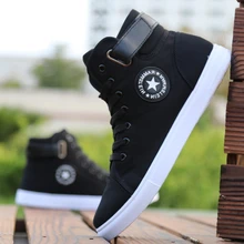 Mens Shoes Casual Men High-top Shoes 2019 Fashion Lace-up Breathable Canvas Sneakers Men Trainers Comfortable chaussure homme цена Mens Shoes Casual Men High-top Shoes 2019 Fashion Lace-up Breathable Canvas Sneakers Men Trainers Comfortable chaussure homme цены онлайн