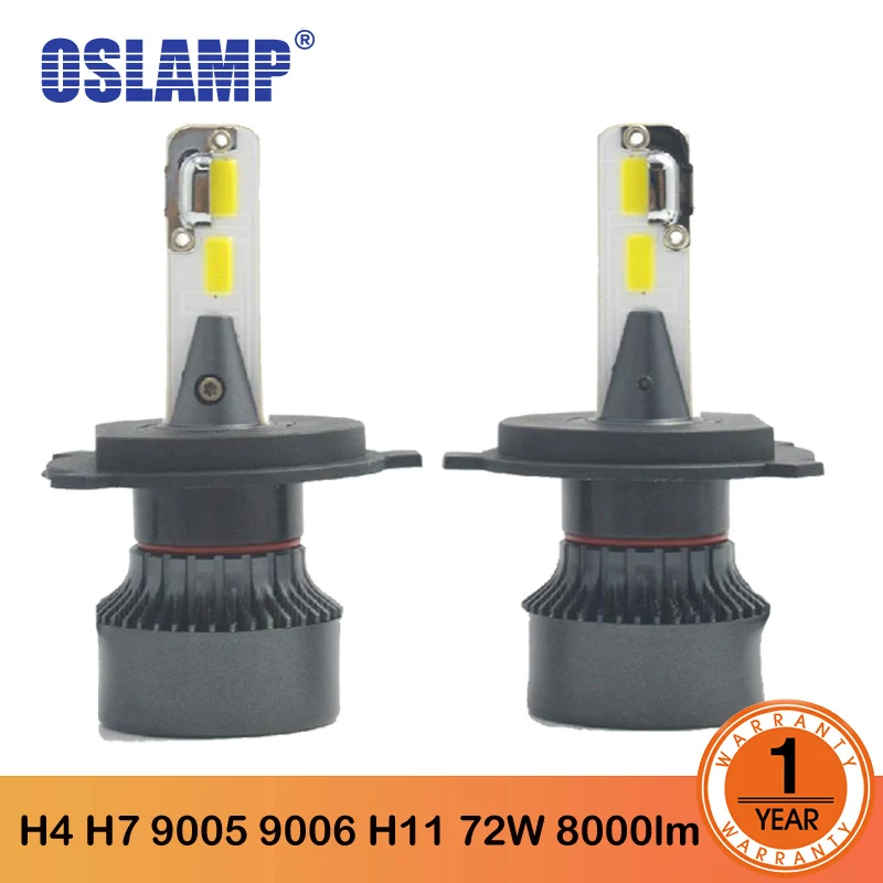 Oslamp M3 светодиодный H4 H7 9005 9006 H11 Автомобильный светодиодный головной светильник лампы 72W фары для 8000LM на основе технологии COB светодиодный авто лампы фары автомобиля светильник 12v 24 v