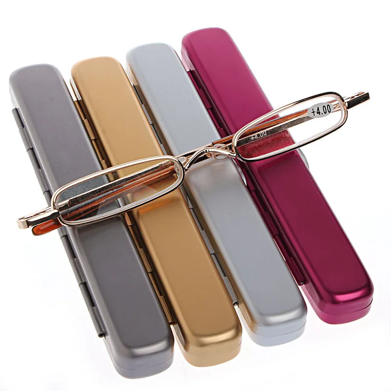 

1 PC Mini Portable Metal Full Frame Reading Glasses Eyeglasses With Case +1.0 +1.5 +2.0 +2.5 +3.0 +3.5 +4.0