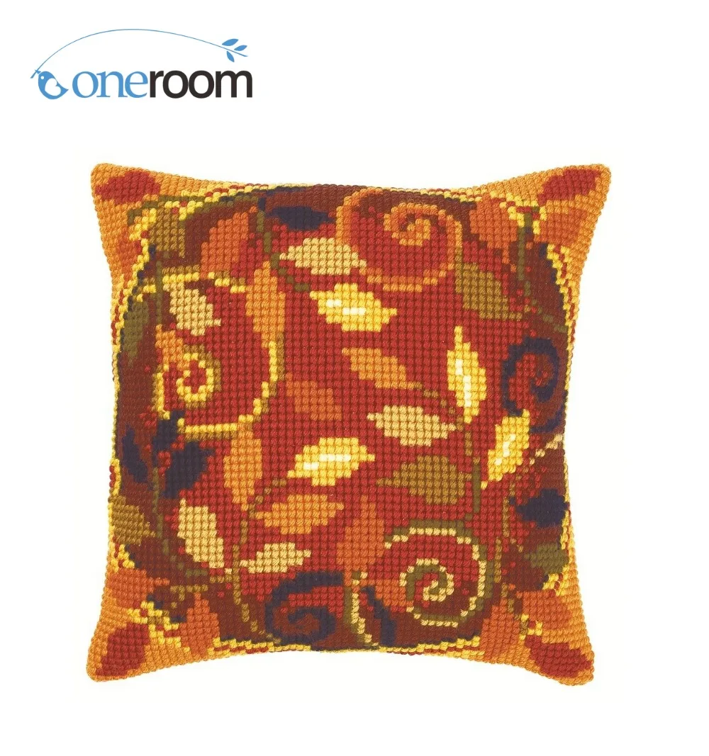 

CX0770 Flowers Acrylic Yarn Embroidery Pillow Tapestry Cushion Front Cross Stitch Pillowcase DIY needlework