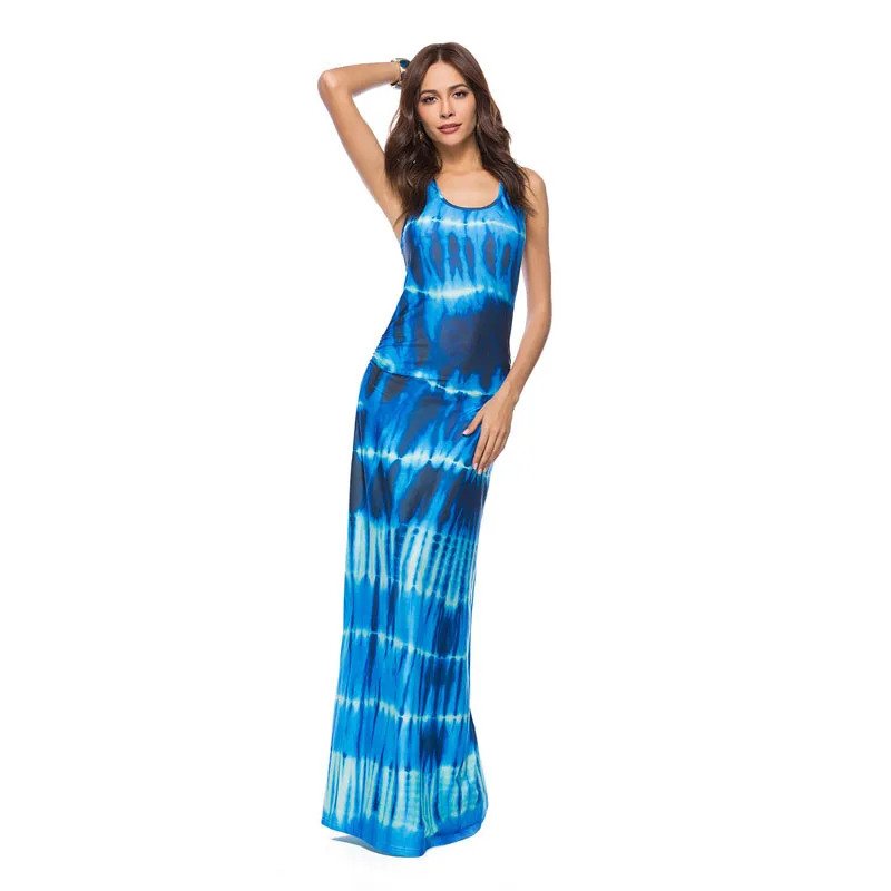 

Empire Milk Silk Long Dress Women Fashion O-Neck Sleeveless Casual Summer Dress New Plus Size Ankle-Length Party Vestidos Female