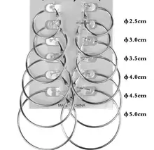 6Pairs/set Vintage Dangle Ring Big Circle Earrings Women Steampunk Ear Clip NEW 6Pairs/set Vintage Dangle Ring Big Circle Earrings Women Steampunk Ear Clip NEW