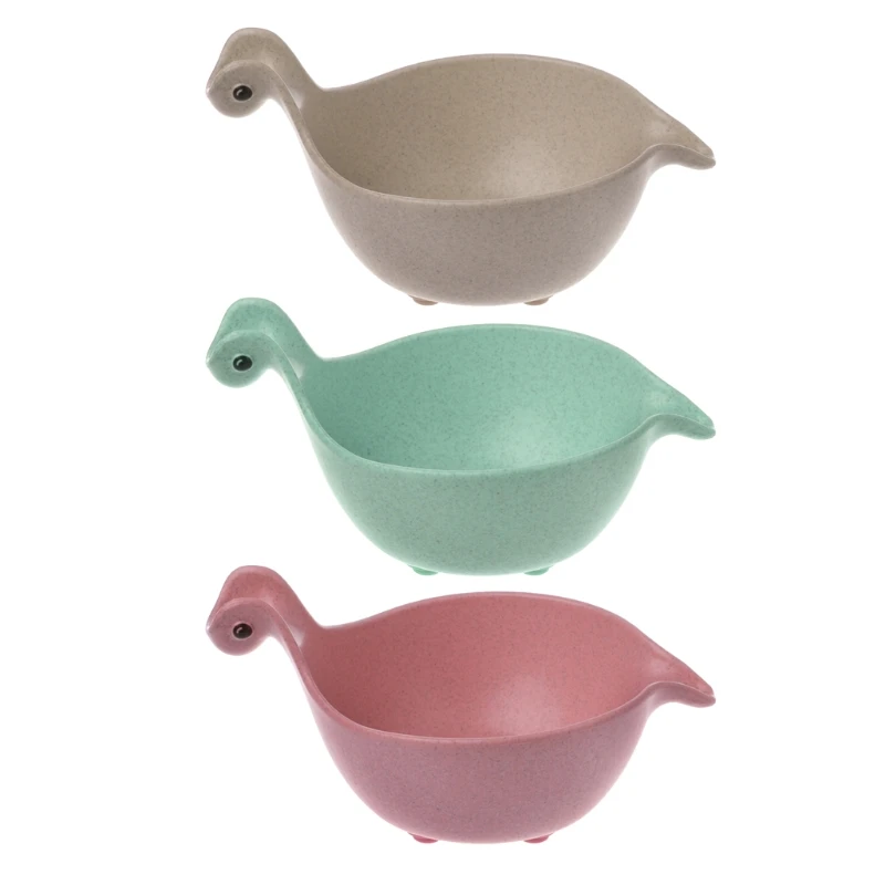 

1 Set Cute Dinosaur Baby Feeding Bowls Food Container Anti-skid Kids Dinner Plate For Baby