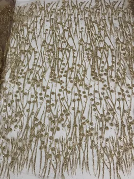 

African embroidery lace with golden sparkle embroidery david-62506 special fabrics for party/host/guest clothing fabrics