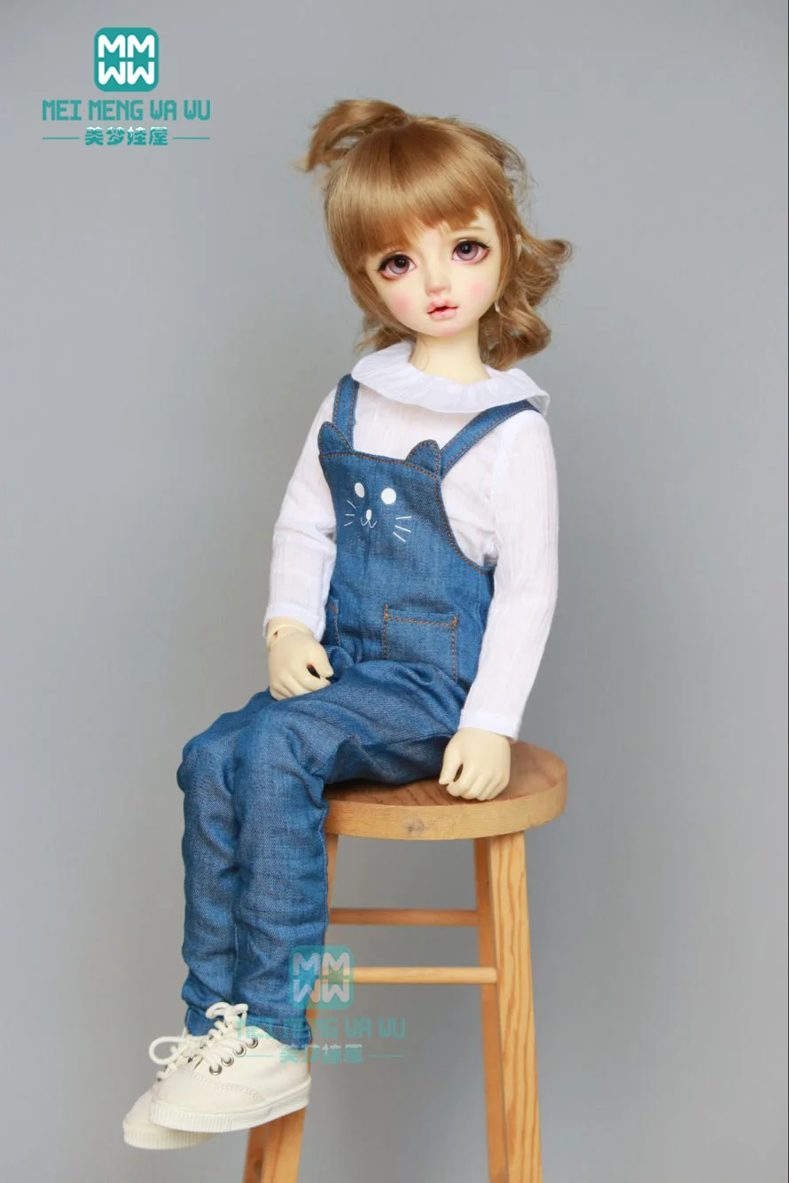 

Clothes for doll fit 1/4 43cm BJD doll clothes Fashion denim strap pants