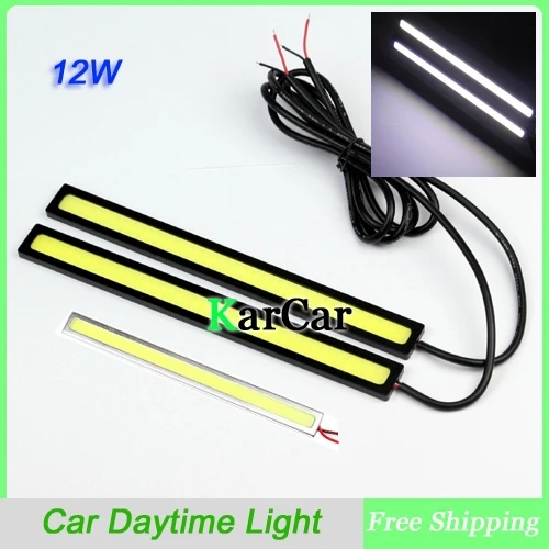 

1Pair Ultra-thin 12W COB Chip 80 LED Car Daytime Light Fog Light Head Lamp, Universal DRL Waterproof Lights Cool White