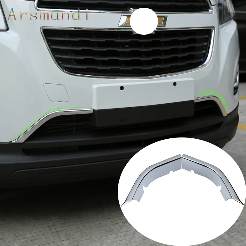 

For Chevrolet TRAX 2014-2016 ABS Chrome Front bumper grille lower trim cover 2pcs car styling accessories
