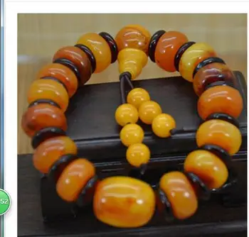 

Pure natural Baltic Amber beeswax hand string type with stone DIY beads Ukraine Ukraine