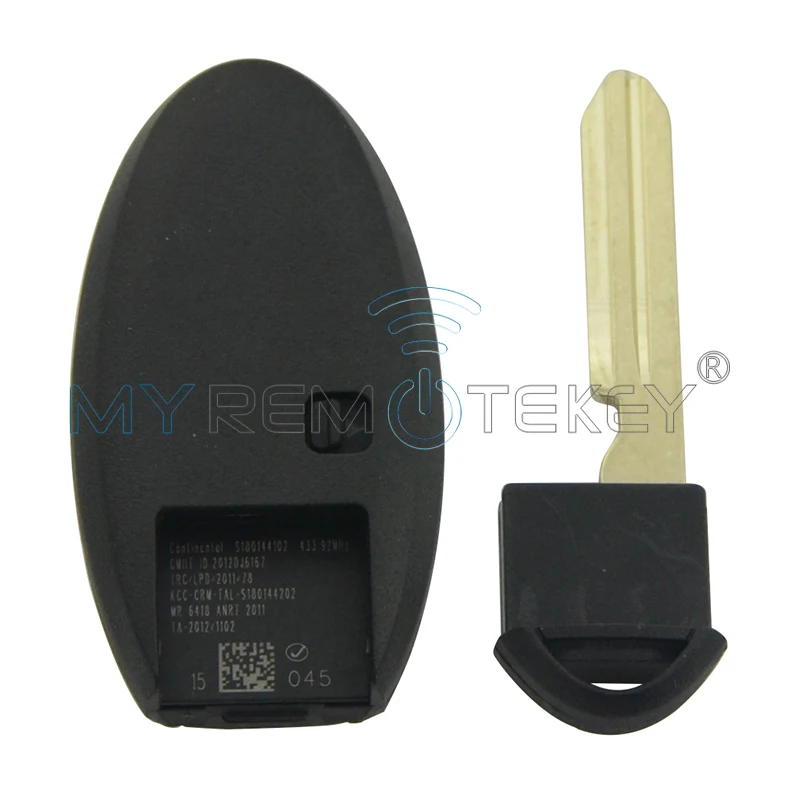 SUV Smart key 2 кнопки 433,92 mhz S180144102 для Nissan Qashqai X-Trail с аварийным ключом без ключа, Автомобильный Дистанционный ключ remtekey