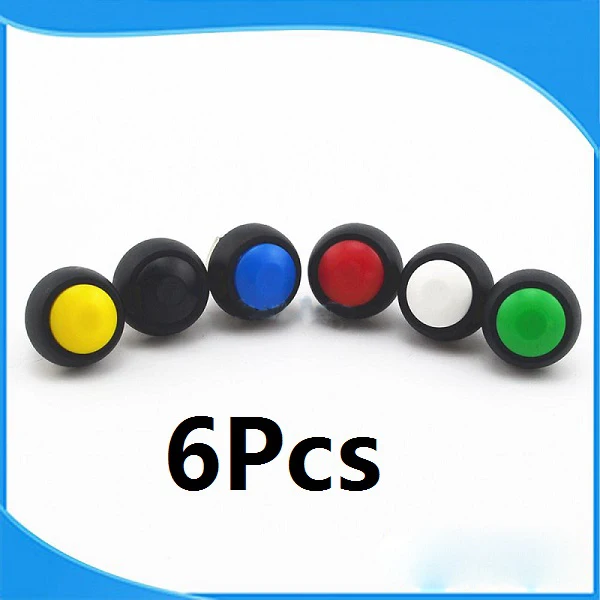 

6 Pcs/Set 12mm Waterproof Momentary Push Button Switches 1A 250VAC CLH@8