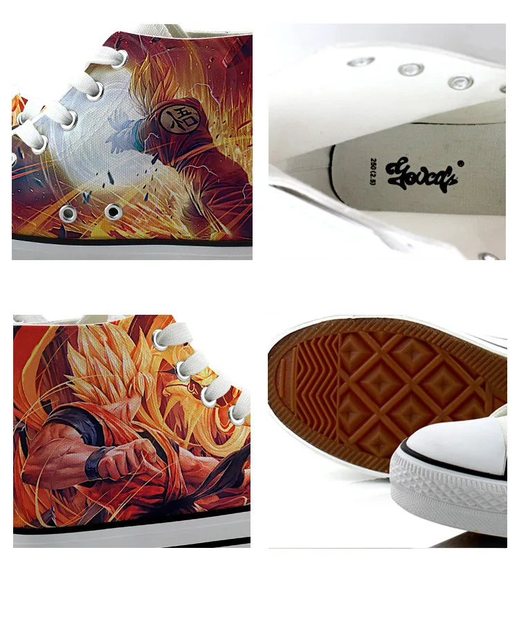 WHOHOLL/Тканевая обувь с рисунком Dragon Ball, с двумя боковыми рисунками; обувь для студентов; Вулканизированная обувь; Повседневная обувь; мужские кроссовки