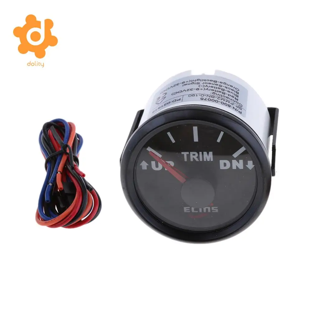 2 inch 52mm UP-DN Electric Trim Level Gauge for Marine Boat Black Face#1