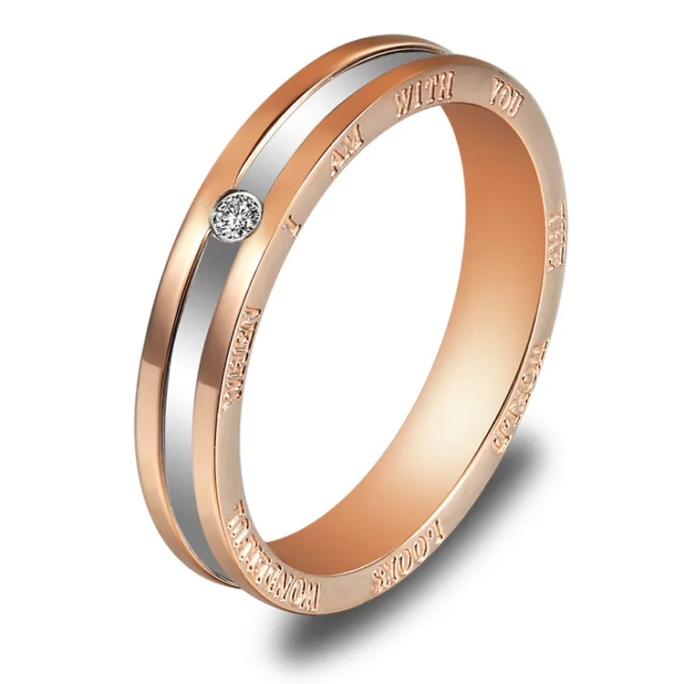 Classic Wedding Ring For Women Men Gold Color Stainless Steel Couple Ring For Engagement Jewelry