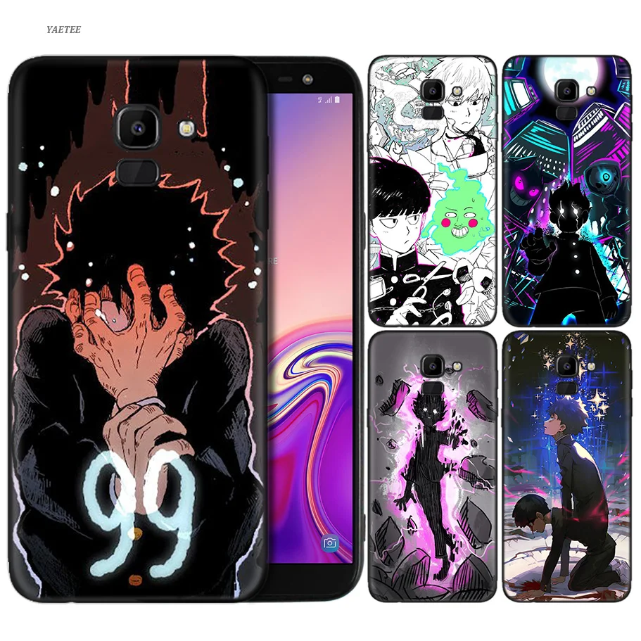 

Case for Samsung Galaxy A50 A30 A10 A9 A8 A7 A6 Plus 2018 for Samsung J6 J8 J4 Plus 2018 Mob Psycho 100 Anime Print Cover Coque