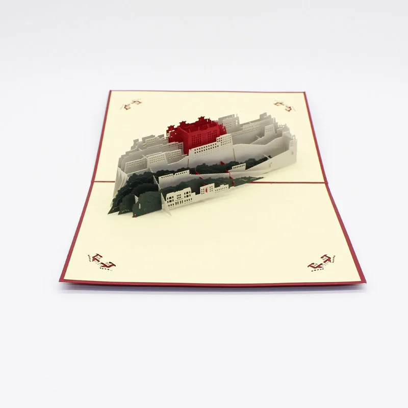  3D Laser Cut Handmade Carving China Tibet Potala Palace Paper Invitation Greeting Cards PostCard Cr - 32793410939