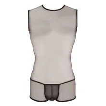 Men Nylon silk vest bodysuit Shape body Underwear Gay Male sexy transparent gauze Bodysuits With Penis Pouch See thru Man Boxers Men Nylon silk vest bodysuit Shape body Underwear Gay Male sexy transparent gauze Bodysuits With Penis Pouch See thru Man Boxers
