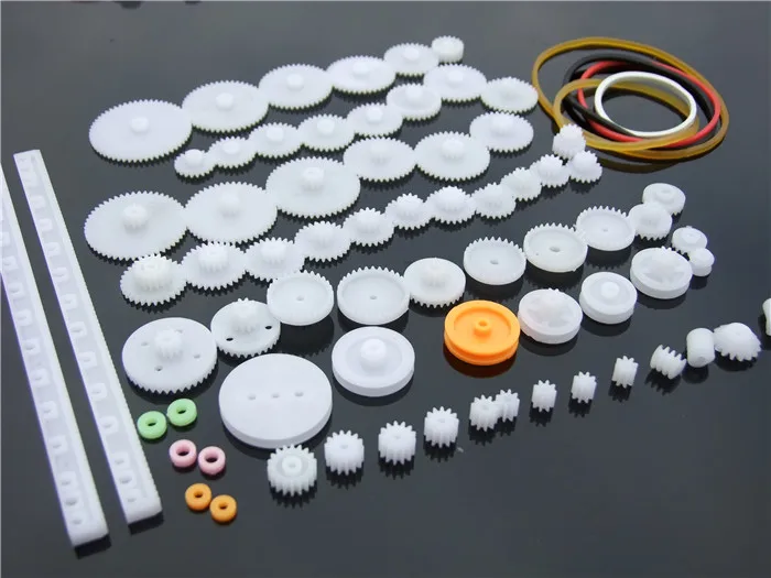 New package75PCS a lot Plastic gear rack pulley belt Worm gear Single and double gear 8